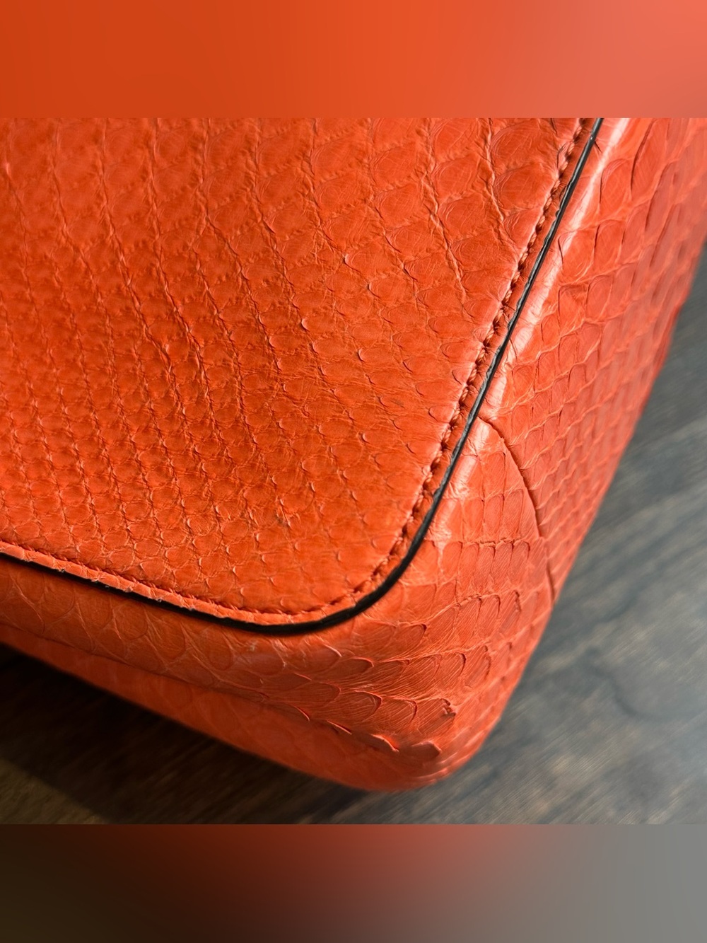 Chloe Coral Pink Python Elsie Shoulder Chain Bag - Picture 8 of 16